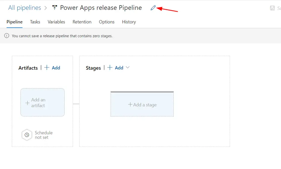 release pipeline name