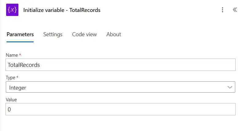 initialize-total-records-variable initialize total records variable
