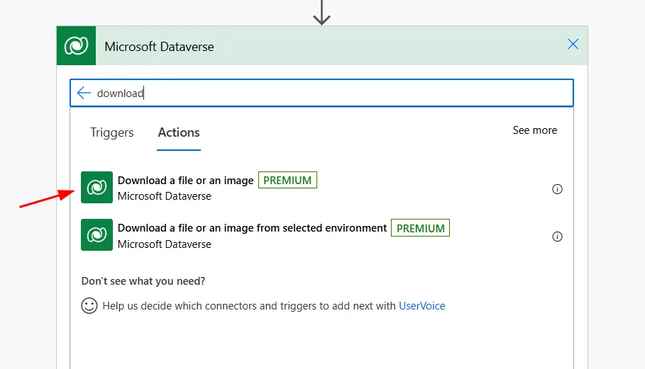 download a file or image action