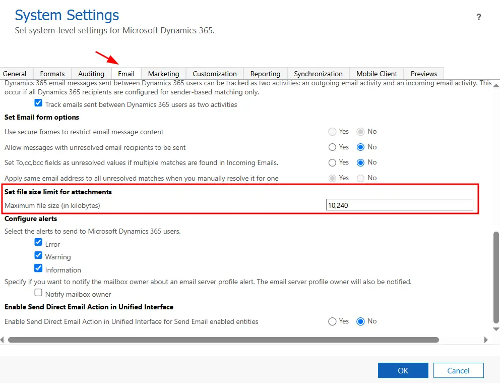 increase-email-attachment-size increase email attachment size